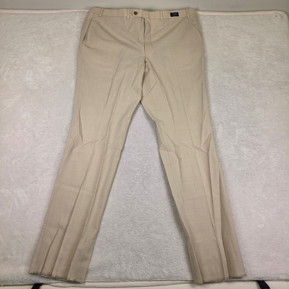 Cremieux Modern Fit Travel Smart Dress Pants Tan Khaki 44R S15ZC30681 NEW